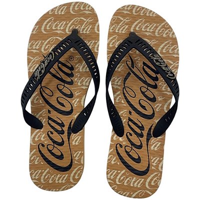 SANDALIA MASCULINO COCA-COLA 105659 CARAMELO/PRETO