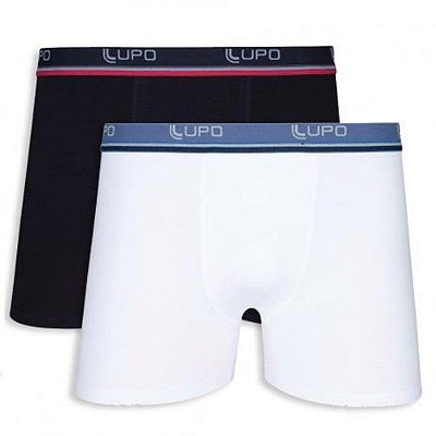 CUECA MASCULINO LUPO 523-088 AM BOXER PRETO/BRANCO