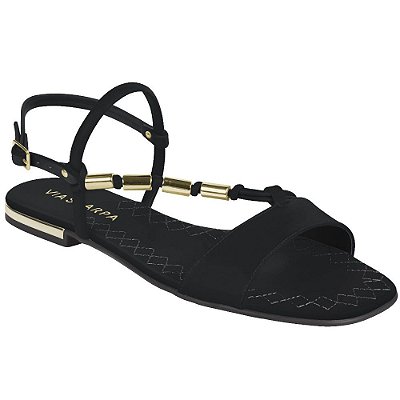 SANDALIA FEMININO VIA SCARPA 135613384 AMENDOA/OURO LIGHT