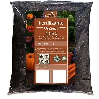 Fertilizante Orgânico Premium 4 em 1 CPC Garden