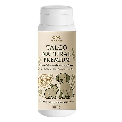 Talco Natural Para a Banho Seco em Pets CPC Pet Care