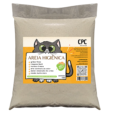 Areia Higiênica Biodegradável Para Gato CPC Pet Care 4 Kg