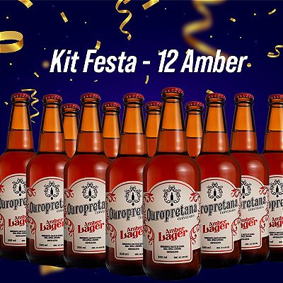 Kit Festa - 12 Ouropretanas Amber Lager 500ml