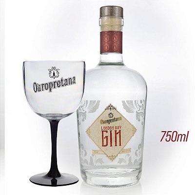 Kit -  Gin London Dry Ouropretana 750ml + Taça Acrílico
