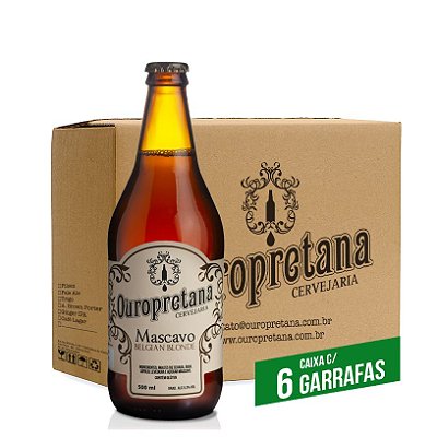 Caixa c/ 6 unidades - Cerveja Ouropretana Mascavo Belgian Blonde  500ml