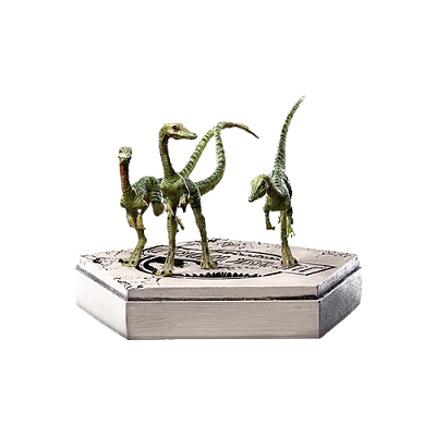 🦖【NOVO / LACRADO】Estátua Compsognathus Jurassic Park 5cm | Colecionável Oficial | Action Figures BR