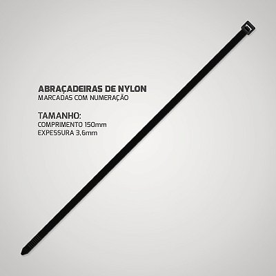 ABRACADEIRA DE NYLON 3,6*150mm 100PCS/PCT PT.