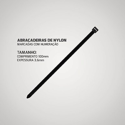 ABRACADEIRA DE NYLON 3,6*100mm 100PCS/PCT PT.