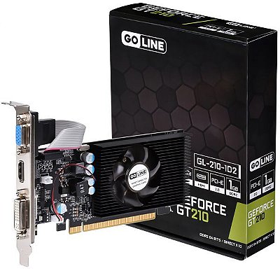 Placa de Vídeo Goline Geforce GT210 HD 1GB DDR2 64 bit - hdmi - dvi - vga