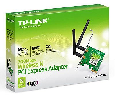 Placa De Rede Wireless Pci-e Express Tp-link Tl-wn881n 300mbps