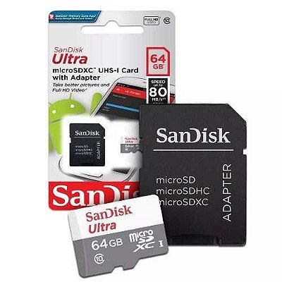 Cartão Micro Sd 64Gb Ultra Sandisk Classe 10
