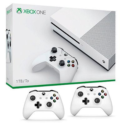 Xbox One S 1tb Ultra Hd Microsoft 4k Branco com 2 controles