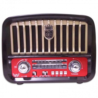 RADIO AM/FM/USB/SD RECARREGAVEL RETRÔ ALTOMEX J-108