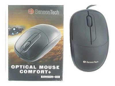 Mouse Optico Confort+ Com Fio Usb Banson Tech 818