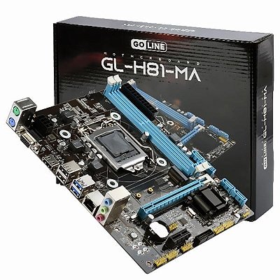 Placa Mãe 1150 GoLine GL-H81-MA VGA/HDMI/DVI/USB3.0/LAN/SOM/DDR3