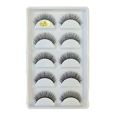 Cartela de Cílios Postiços 3D 5 pares - Modelo X31