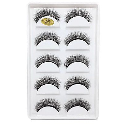 Cartela de Cílios Postiços 3D 5 pares - Modelo X12