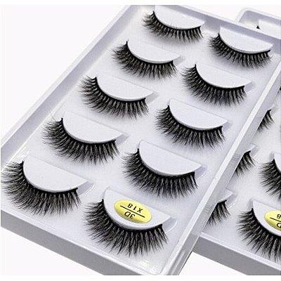 Cartela de Cílios Postiços 3D 5 pares - Modelo X18