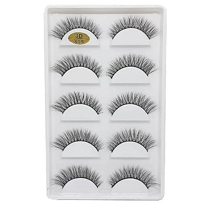 Cartela de Cílios Postiços 5 pares - Modelo X15