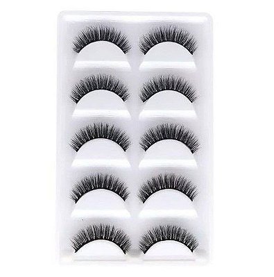 Cartela de Cílios 3D 5 pares - Modelo E06