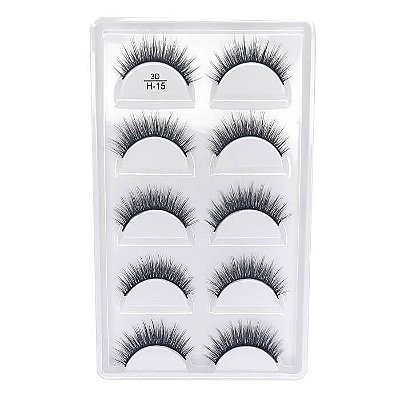 Cartela de Cílios Postiços 5 pares - Modelo H15