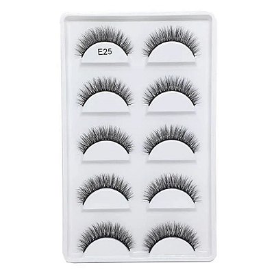 Cartela de Cílios Postiços 5 pares - Modelo E25