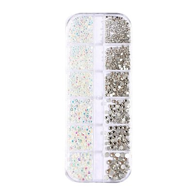 Caixa de Strass para Maquiagem e Unhas - Cristal e Furta Cor