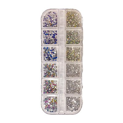Caixa de Strass para Maquiagem e Unhas - Cores Sortidas