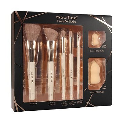 Kit 5 Pincéis + 2 Esponjas Coleção Studio CS100 - Macrilan