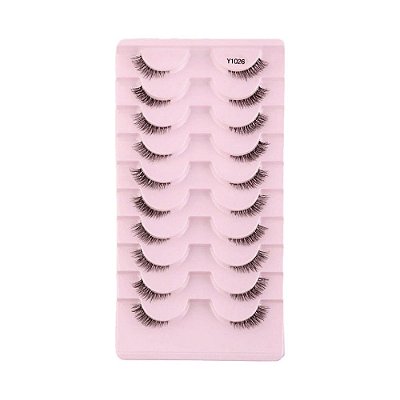 Cartela de Cílios Postiços Y1026 Estilo Foxy  - 10 Pares