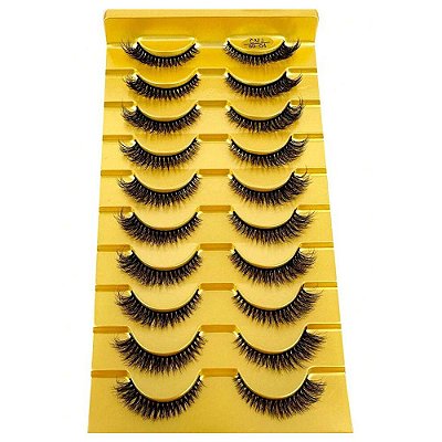 Cartela de Cílios Postiços 10 pares - Modelo 8D-04