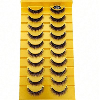 Cartela de Cílios Postiços 10 pares - Modelo 5D-07