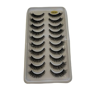 Cartela de Cílios Postiços 10 pares - Modelo Q03#