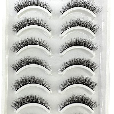 Cartela de Cílios Postiços 10 pares - Modelo N01#