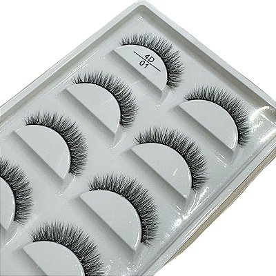 Cartela de Cílios Postiços 3D 5 pares - Modelo 4D 01