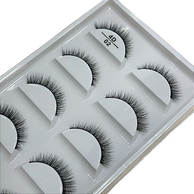 Cartela de Cílios Postiços 3D 5 pares - Modelo 4D 02