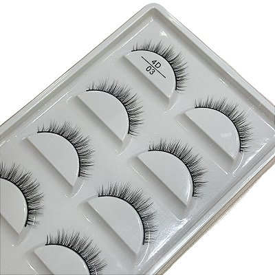Cartela de Cílios Postiços 3D 5 pares - Modelo 4D 03