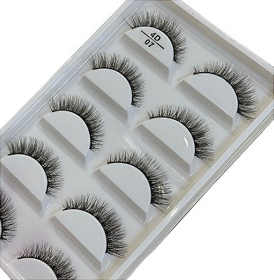 Cartela de Cílios Postiços 3D 5 pares - Modelo 4D 07