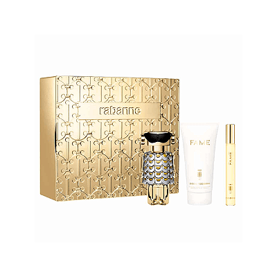 Kit Coffret Fame Paco Rabanne Eau de Parfum 50ml + Mini + Hidratante