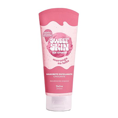 Sabonete Esfoliante Crocante Morango ao Leite Sweet Skin Ice Cream - Dailus