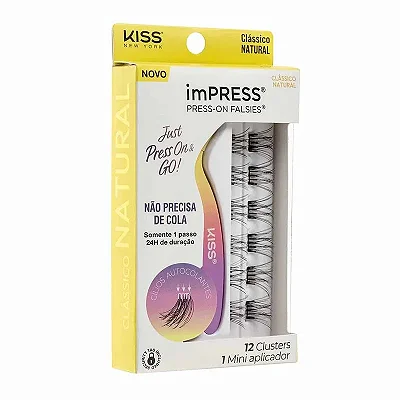 Cílios Postiços + Aplicador ImPRESS Press-on Falsies Clássico Natural - Kiss New York