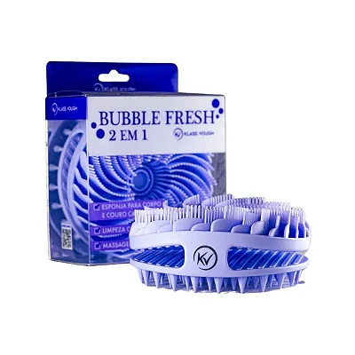 Escova de Silicone Multiuso para Corpo e Cabelos Bubble Fresh 2 em 1 - Klass Vough