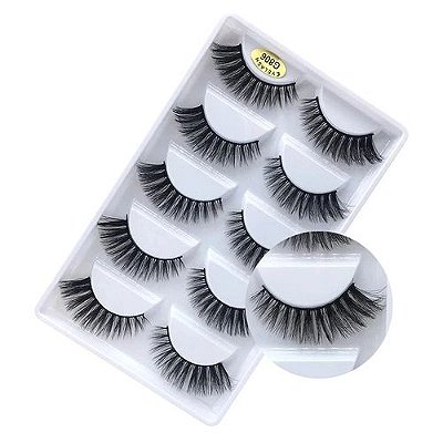 Cartela de Cílios Postiços 5 pares - Modelo G806