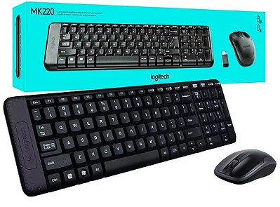 Combo Teclado e Mouse sem fio Logitech MK220