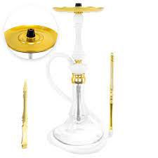 NARGUILE SULTAN MIID MILK INK GOLD - BRANCO COM DOURADO