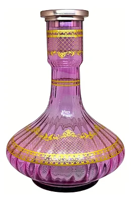 VASO DE NARGUILE GRANDE 30CM - ROSÊ C/ DOURADO