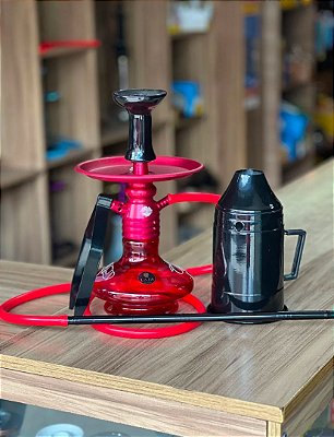 KIT PROMOCIONAL NARGUILE ALALI DRAGON COMPLETO - VERMELHO