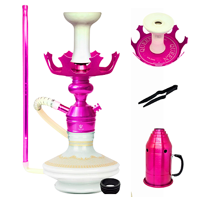 Narguile Triton Completo Coroa Rosa Pink + Abafador
