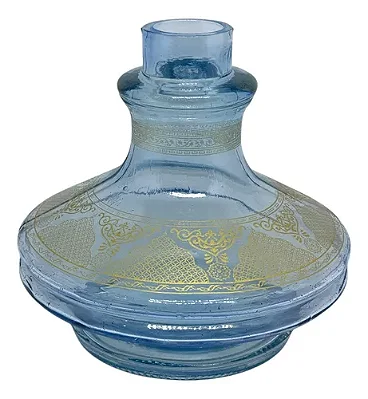 VASO DE NARGUILE PEQUENO PREMIUM  - AZUL C/ DOURADO