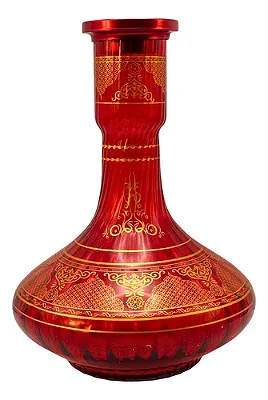 VASO DE NARGUILE GRANDE 30CM - VERMELHO E DOURADO